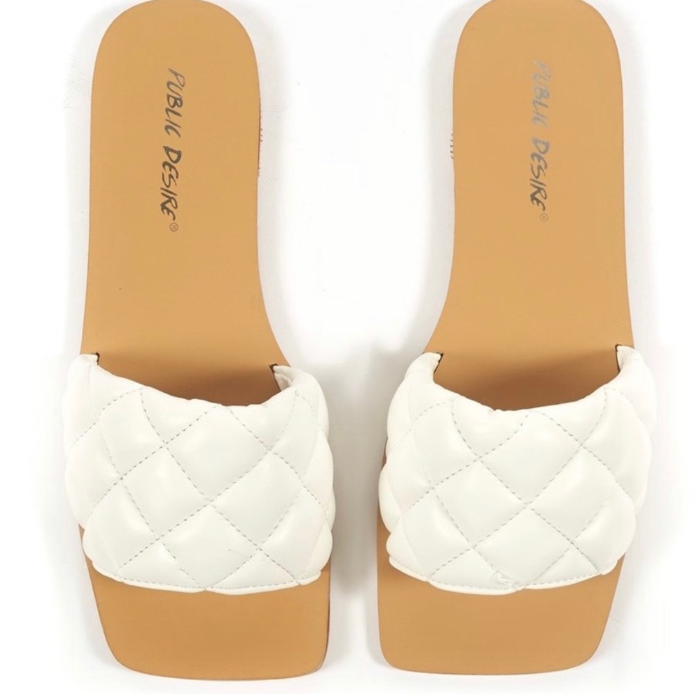 White Slider Sandals